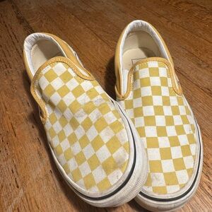 Vans Yellow Checkered Slip-On Sneakers